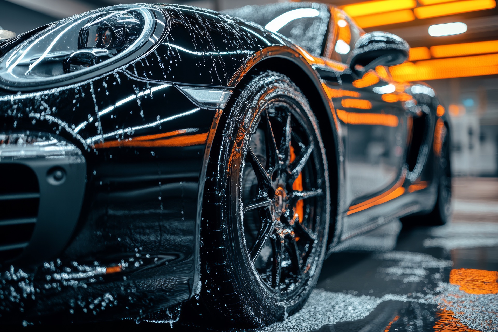 A freshly washed premium vehicle